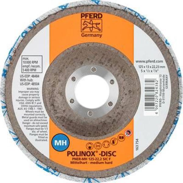 Pferd Τροχός λείανσης POLINOX 125mm, μεσαίας σκληρότητας έκδοση Pferd