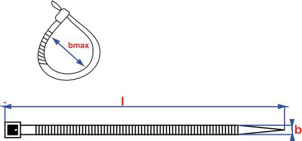 PGB Opaski kablowe nylonowe czarne 7,6 x 370mm 100szt. (SMAND,76370 NZ)