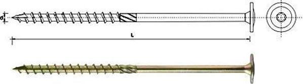 PGB Wkret do drewna z kolnierzem na Torx ocynkowany 6*200mm T30