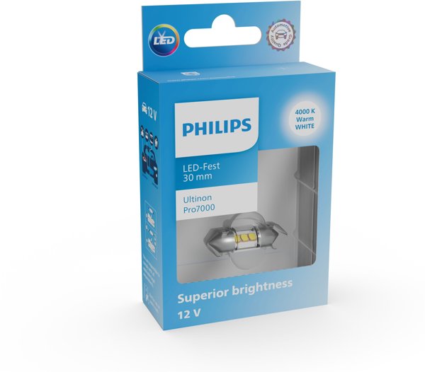 Philips Ultinon Pro7000 Pære 30mm C10W 4000K - 1 stk.