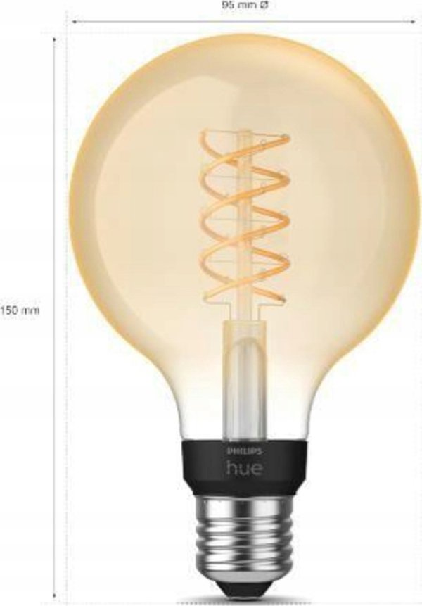 Philips Hue White Filament G93 E27 7W Έξυπνη Λάμπα LED Dimmerable