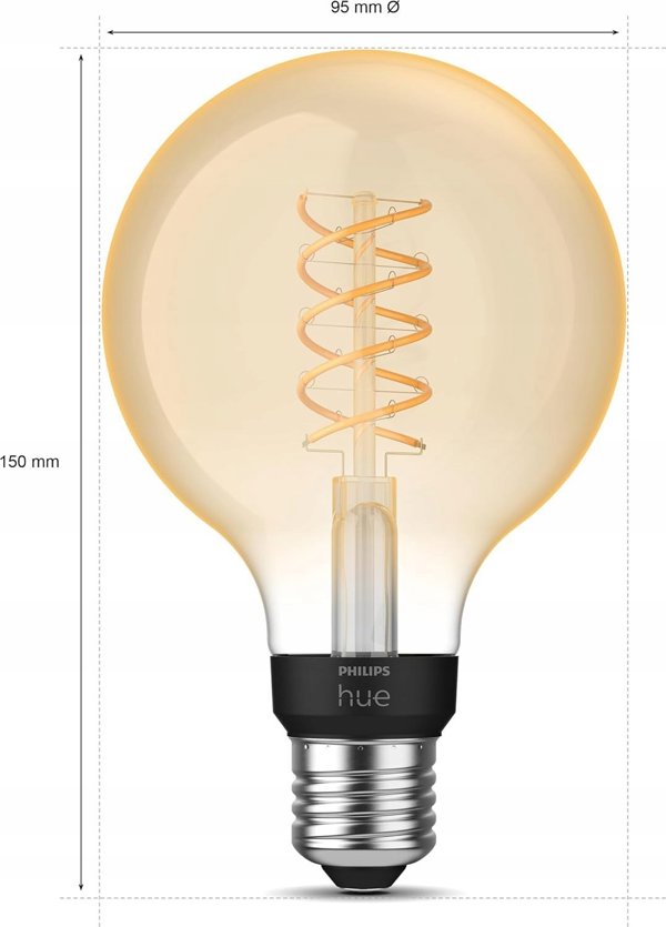 Philips Hue White Filament G93 E27 7W Έξυπνη Λάμπα LED Dimmerable