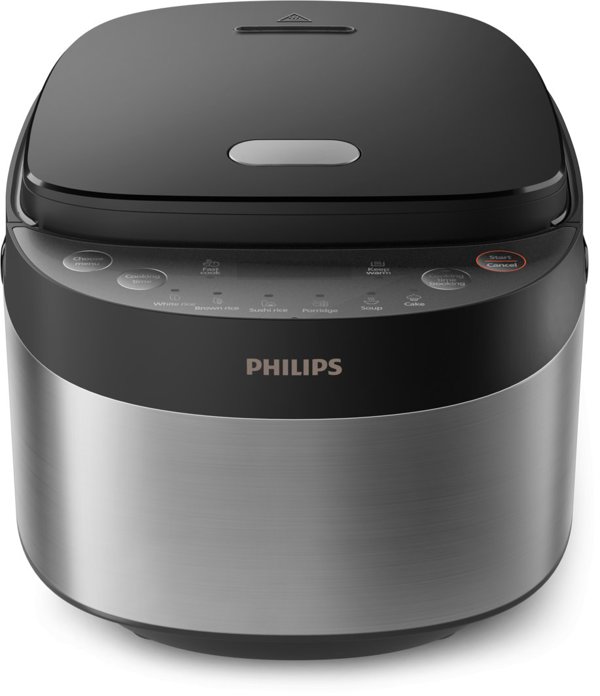 Philips Mini rice cooker | HD3093/80 3000 series | 600 W | 0.85 L | Number of programs 8 | Black/Stainless Steel