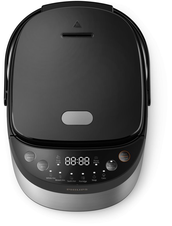 Philips Mini rice cooker | HD3093/80 3000 series | 600 W | 0.85 L | Number of programs 8 | Black/Stainless Steel