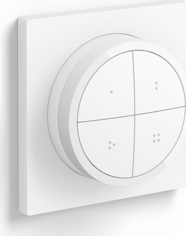 Philips Hue Tap Dial Switch, Ασύρματος Διακόπτης Έξυπνου Φωτισμού, Λευκό, 4 Προγραμματιζόμενα Κουμπιά
