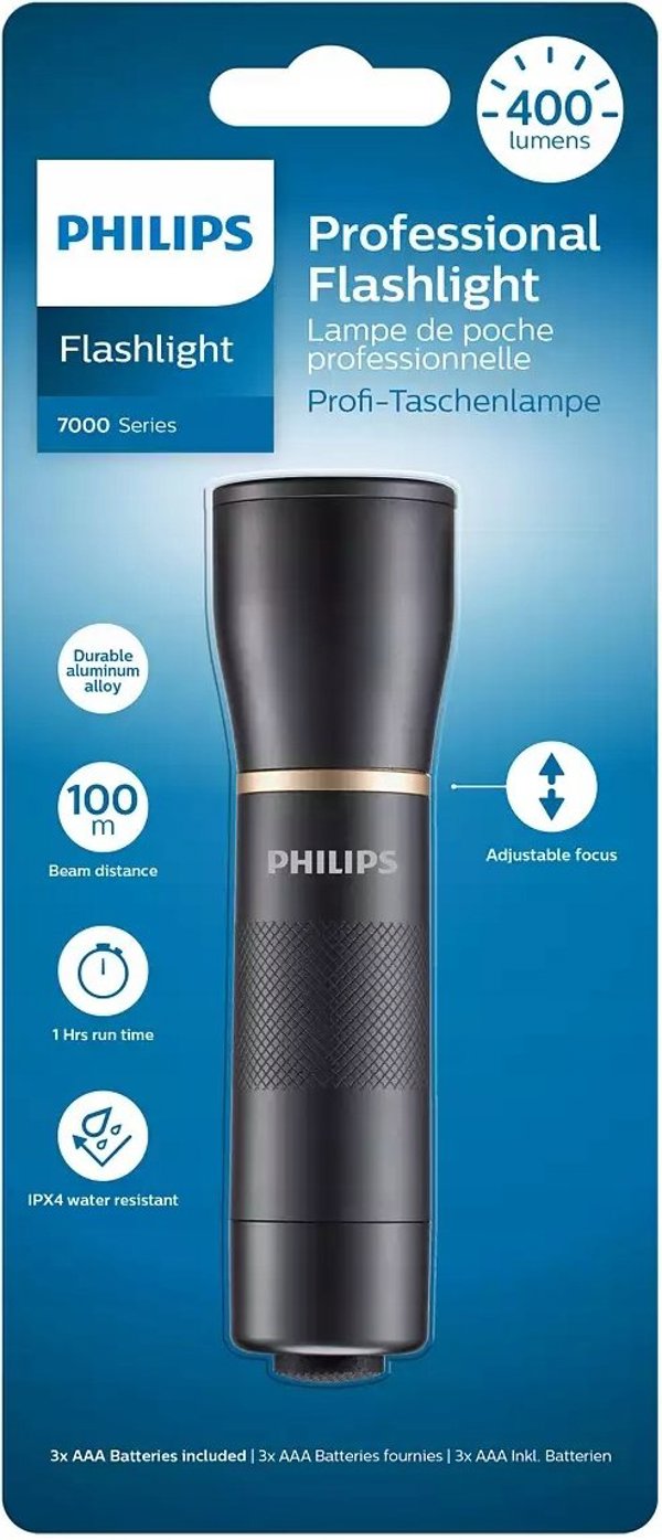 Philips Φακός LED αλουμινένιος 400 lumen ανθεκτικός στο νερό IPX4