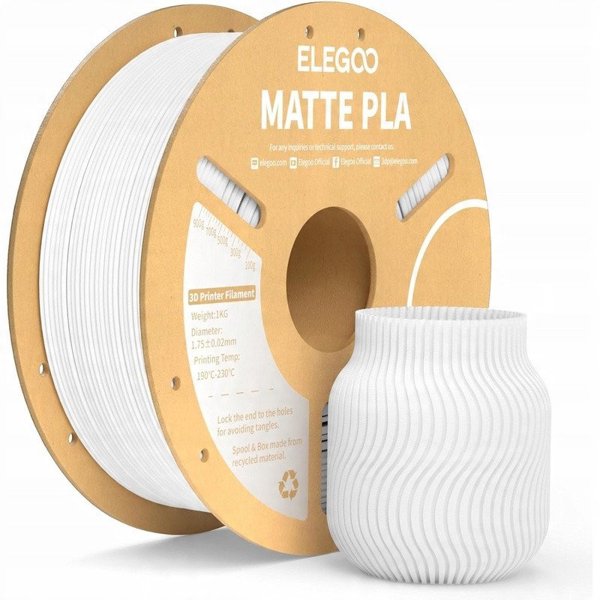 ELEGOO Νήμα 3D Εκτύπωσης PLA Matte 1.75mm - Λευκό (Phrozen Compatible)