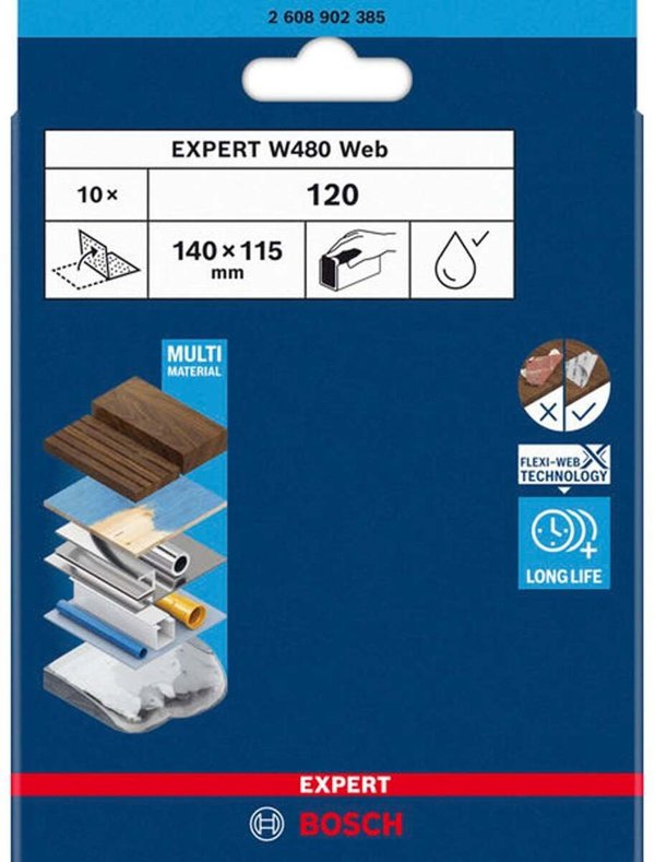 Σφουγγαράκι Λειαντικό EXPERT W480 web, G120 10 τεμ.