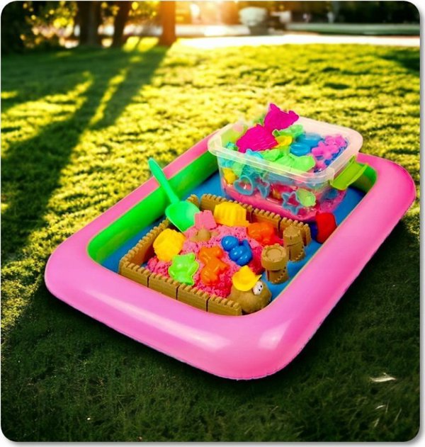 LeanToys Κινητική Άμμος με Καλούπια, 3kg, Μοβ