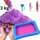 LeanToys Κινητική Άμμος με Καλούπια, 3kg, Μοβ