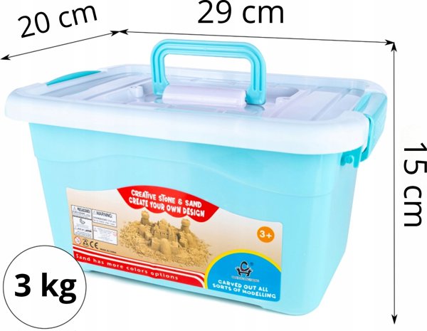 LeanToys Κινητική Άμμος με Καλούπια, 3kg, Μοβ