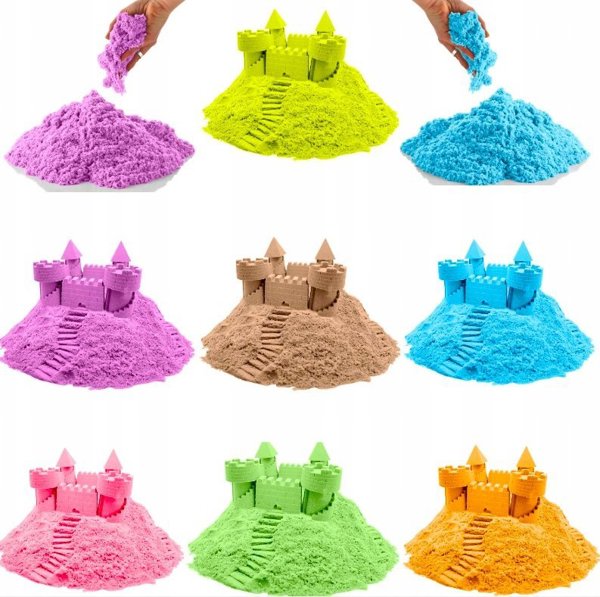 LeanToys Κινητική Άμμος με Καλούπια, 3kg, Μοβ