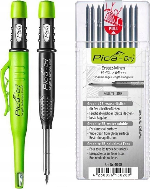 Pica-Marker Pica Dry Μηχανικός Μαρκαδόρος Κατασκευών με 10 Ανταλλακτικά Γραφίτη - 4030