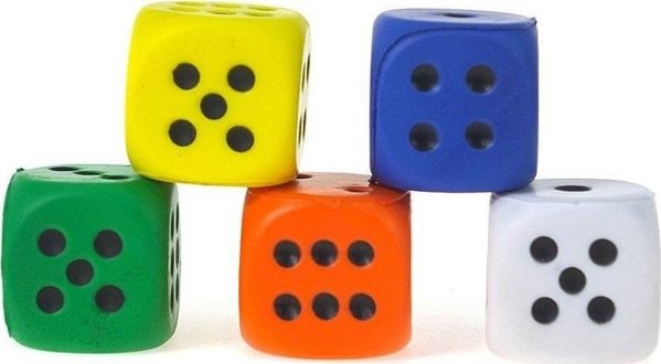 Αφρώδης Μπάλα Κύβος 6cm Σετ 12 Τεμαχίων