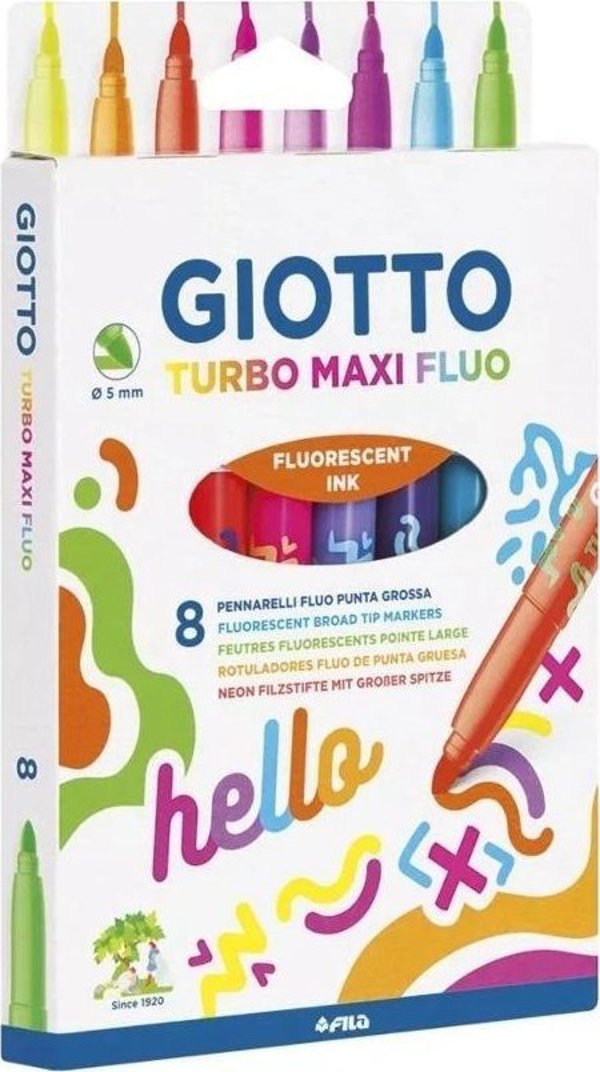 Μαρκαδόροι Turbo Maxi Fluo 8 χρώματα
