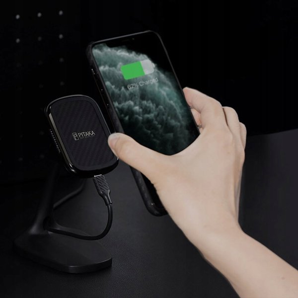 Pitaka MagEZ Mount Qi Desktop Ασύρματος Φορτιστής & Βάση Στήριξης, Gunmetal, για Συσκευές με Qi