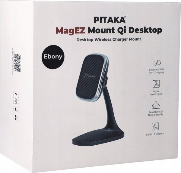 Pitaka MagEZ Mount Qi Desktop Ασύρματος Φορτιστής & Βάση Στήριξης, Gunmetal, για Συσκευές με Qi