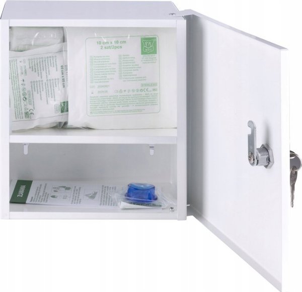 PK-MOT Επιτοίχιο κουτί πρώτων βοηθειών Donau Safety 20" DIN 13164 (+ επιστόμιο) μεταλλικό