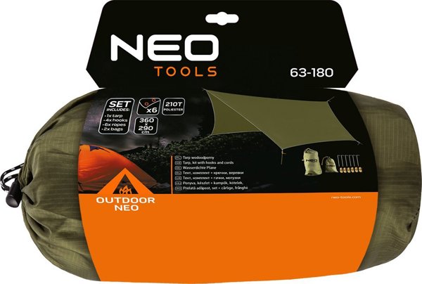 Neo Αδιάβροχη Πλατφόρμα Tarp 360 x 290 cm, 210T PU3000, Κάλυμμα Σκηνής