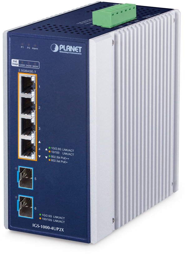 Planet Industrial 4-Port PoE++ Switch  IGS-1000-4UP2X