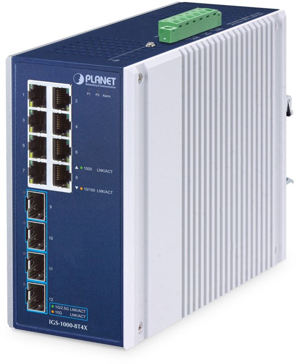 Planet Industrial 8-Port Switch IGS-1000-8T4X