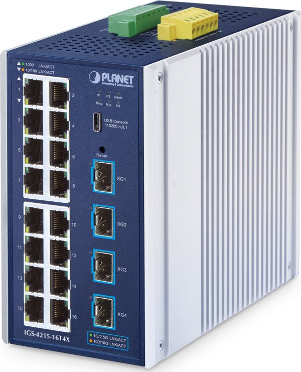 Planet Industrial L2/L4 16-Port Managed Switch IGS-4215-16T4