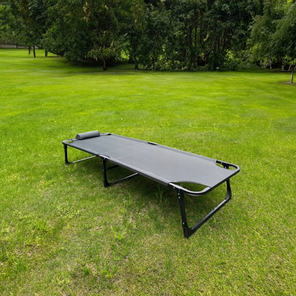 Manhattan Πτυσσόμενο Κρεβάτι Κάμπινγκ Platinet 800D Oxford, Σκούρο Πράσινο, 185x65x30 cm