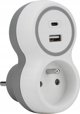 Plastrol Πολύπριζο 1 Θέσης με USB-A και USB-C Θύρες Φόρτισης Λευκό