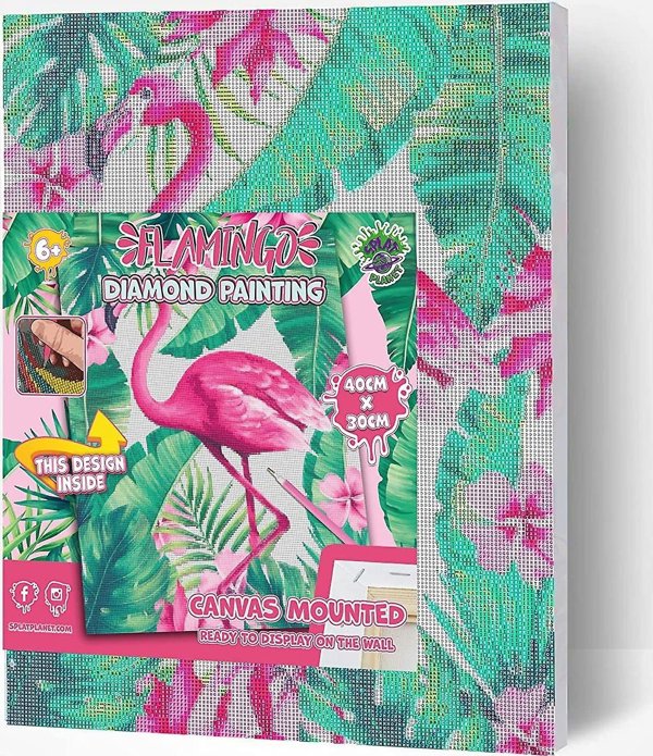 Planet Splat diamentowa dluzynka FLAMINGAS 30x40 cm
