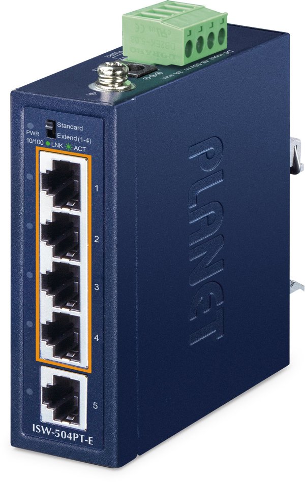 PLANET IP40 Compact Industrial Fast Ethernet 10/100 Μπλε