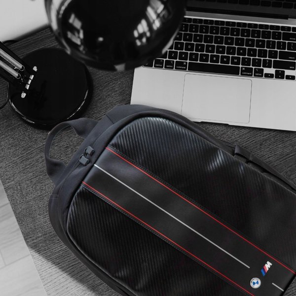 Plecak BMW BMW Carbon Blue Stripes - Plecak do notebooka 16" (czarny)