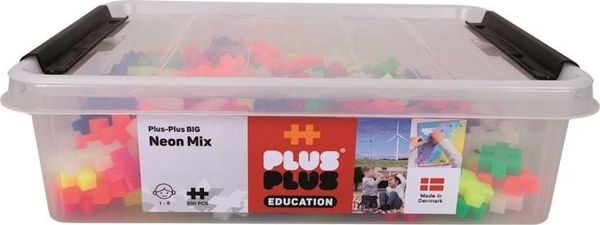 Plus-Plus Big Τουβλάκια Κατασκευών Neon EDU 200 Τεμάχια, 5cm