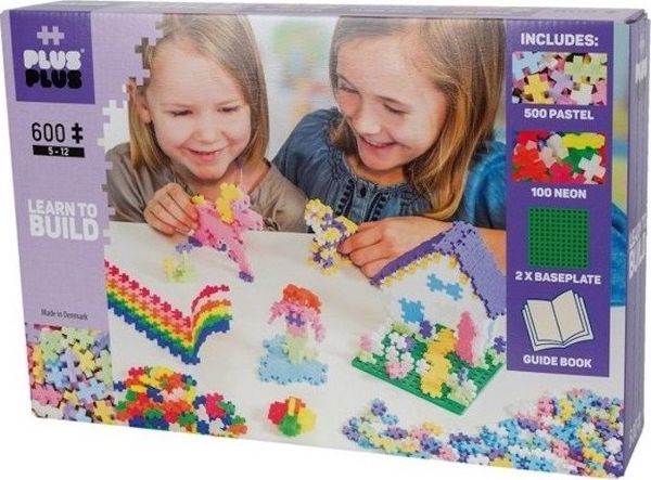 Plus Plus Klocki PlusPlus Mini Mix 600τεμ. (Pastel/Neon) + 2 πλακέτες