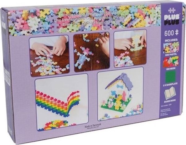 Plus Plus Klocki PlusPlus Mini Mix 600τεμ. (Pastel/Neon) + 2 πλακέτες