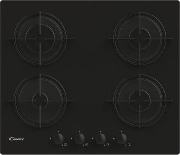Candy Εστία Αερίου CVW6BB, 4 Εστίες, Γυάλινη Επιφάνεια, Μαύρο Χρώμα