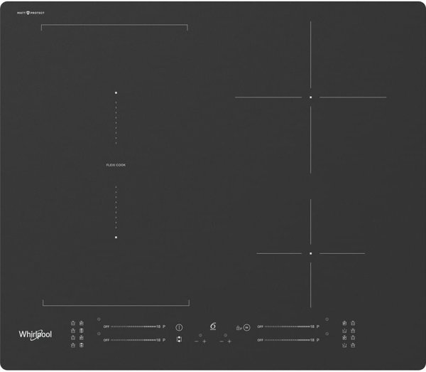 Whirlpool WF S7560NE BM Επαγωγική Εστία, 4 Ζώνες Μαγειρέματος, Ηλεκτρονικός Έλεγχος, Χρονοδιακόπτης, Μαύρη