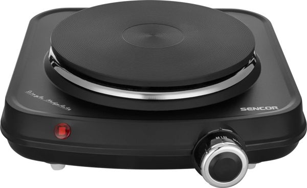 Sencor SCP 1504BK-EUE4 Φορητή Ηλεκτρική Εστία, 1500W, Διάμετρος 18cm, Μαύρη