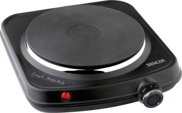 Sencor SCP 1504BK-EUE4 Φορητή Ηλεκτρική Εστία, 1500W, Διάμετρος 18cm, Μαύρη