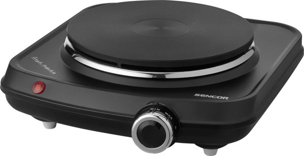 Sencor SCP 1504BK-EUE4 Φορητή Ηλεκτρική Εστία, 1500W, Διάμετρος 18cm, Μαύρη