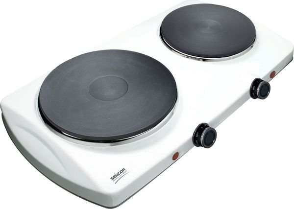 Sencor SCP 2253WH-EUE4 Διπλή Ηλεκτρική Εστία, 2250W, Λευκό, 18 & 15cm