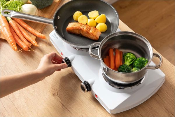 Sencor SCP 2253WH-EUE4 Διπλή Ηλεκτρική Εστία, 2250W, Λευκό, 18 & 15cm