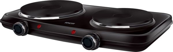 Sencor SCP 2254BK-EUE4 Διπλή Εστία Μαγειρέματος, 2500W, Μαύρο Χρώμα, 18 & 15 cm