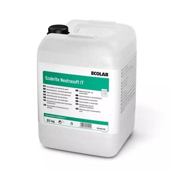 Ecolab Ecobrite Neutrasoft IT Υγρό Ξέβγαλμα & Μαλακτικό Υφασμάτων, Ουδετεροποιητής, 20 kg