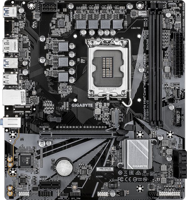 Πλίτα γκλούβνα Γκιγκάμπαϊτ Μάινμποαρντ Ιντελ Β760 Εξπρες ΛΓΑ1700 Μικρο-ΑΤΧ Μέμορυ DDR5 Μέμορυ σλοτς 2 Β760ΜΗV21.0 Β760Μ Η Β2 1.0 (4719331878054)