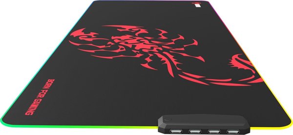 Marvo Gaming Mouse Pad SCORP XL, RGB Φωτισμός, με USB Hub, 800 x 300 x 4 mm, Μαύρο