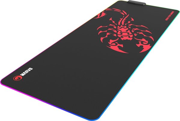Marvo Gaming Mouse Pad SCORP XL, RGB Φωτισμός, με USB Hub, 800 x 300 x 4 mm, Μαύρο