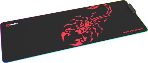 Marvo Gaming Mouse Pad SCORP XL, RGB Φωτισμός, με USB Hub, 800 x 300 x 4 mm, Μαύρο