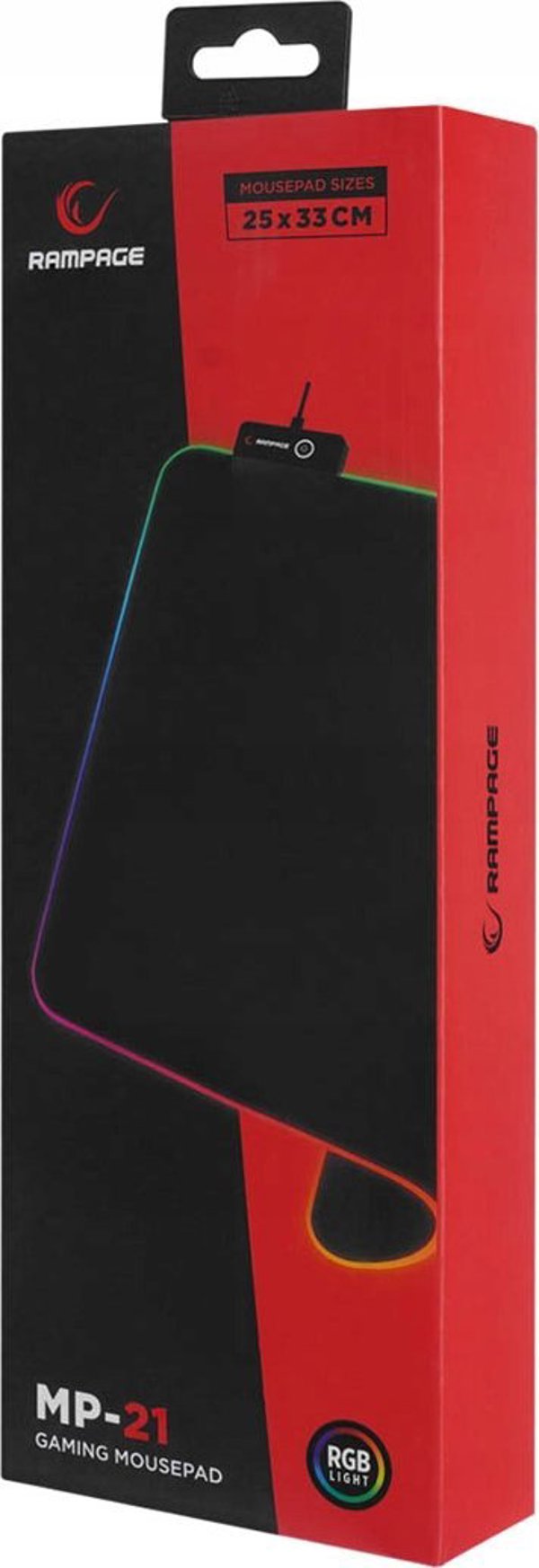 Rampage MP-21 gaming mouse pad 25x33cm RGB μαύρο