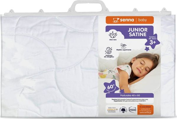 Παιδικό Μαξιλάρι Junior Baby Senna Satine Aloe-Vera 40x60cm, Βαμβακερό & Υποαλλεργικό