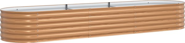 Αυξημένο παρτέρι καφέ σε σχέδιο ξύλου 320x80x44 εκ. από ατσάλι